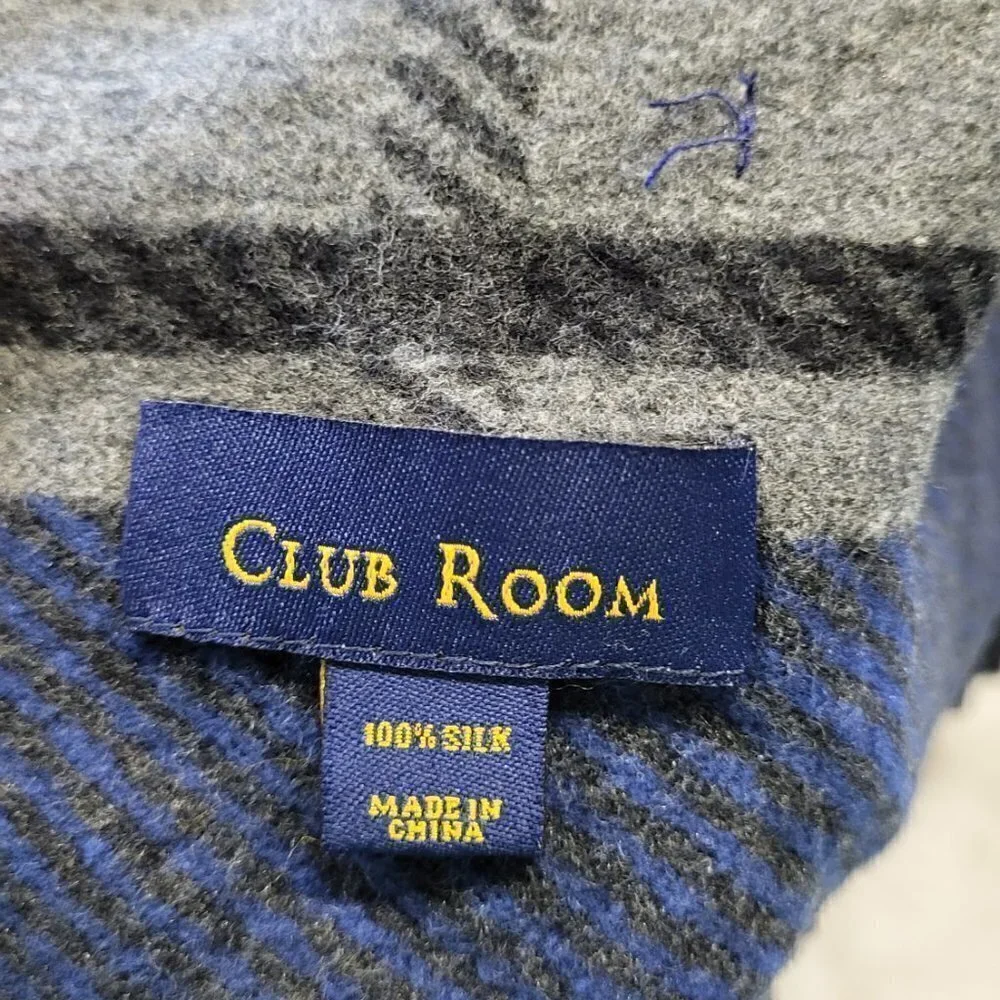 100% Silk Club Room Plaid Scarf